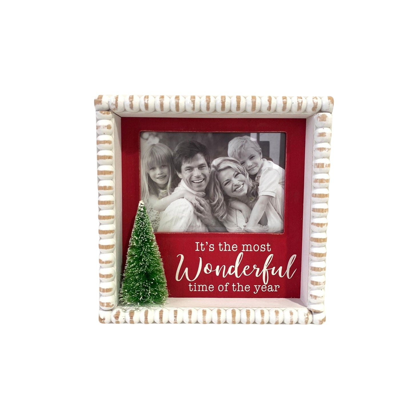 JX6183 |  Wooden Photo Frames for Living Room - 'It's the Most Wonderful Time of the Year' - Home Decor | 24x4.3x24cm