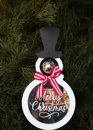 JX6188 | christmas decorations 'Merry Christmas' Christmas Glass candy cane stripe Snowman | 11.5x0.5x18.5cm
