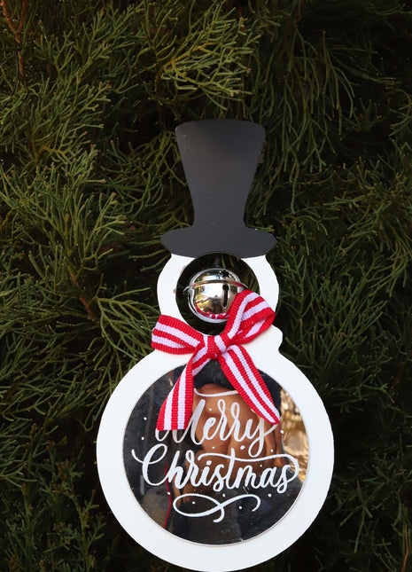 JX6188 | christmas decorations 'Merry Christmas' Christmas Glass candy cane stripe Snowman | 11.5x0.5x18.5cm