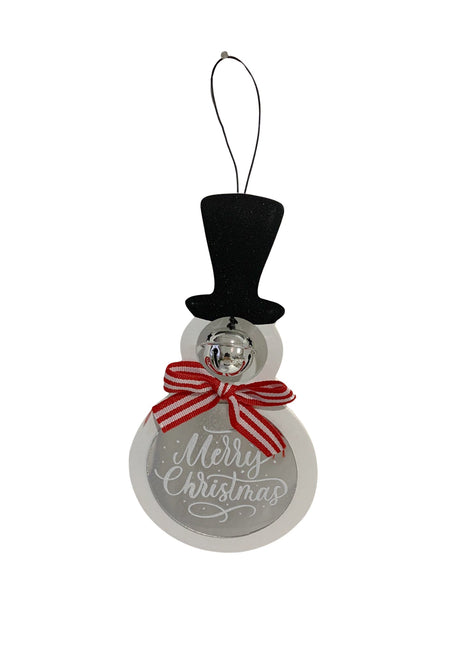 JX6188 | christmas decorations 'Merry Christmas' Christmas Glass candy cane stripe Snowman | 11.5x0.5x18.5cm