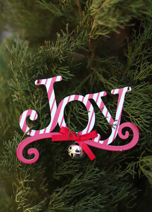 JX6194 |christmas decorations  "Joy" Red Christmas Tree Ornament Christmas Decorations | 13.x2x10cm