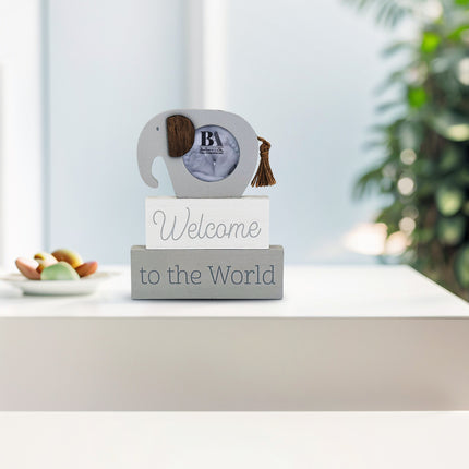 Wooden Elephant-Shaped Baby Photo Frame - Adorable Home Decor for Baby Memories
