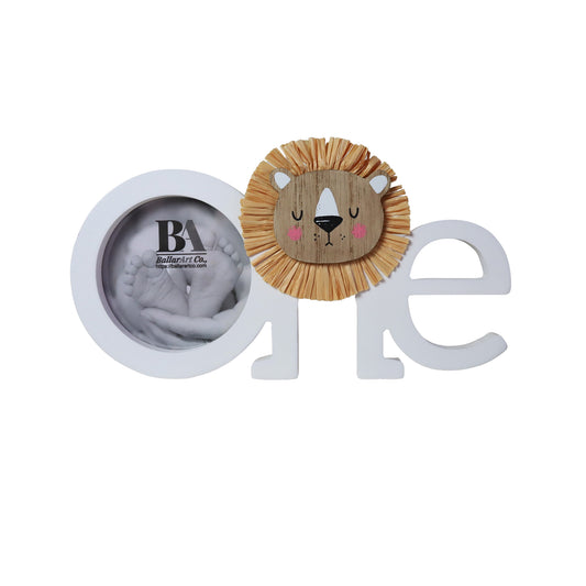 JX6202 | "ONE" Shape Lion-themed First Birthday Photo Frame | 25x2.3x14.5cm