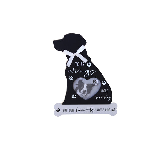 JX6209 | Black Dog-Shaped Pet Memorial Photo Frame | 18X1.2X24cm