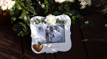 JX6225 | 5th Anniversary Floral Heart Photo Frame | 17X2.5X17cm