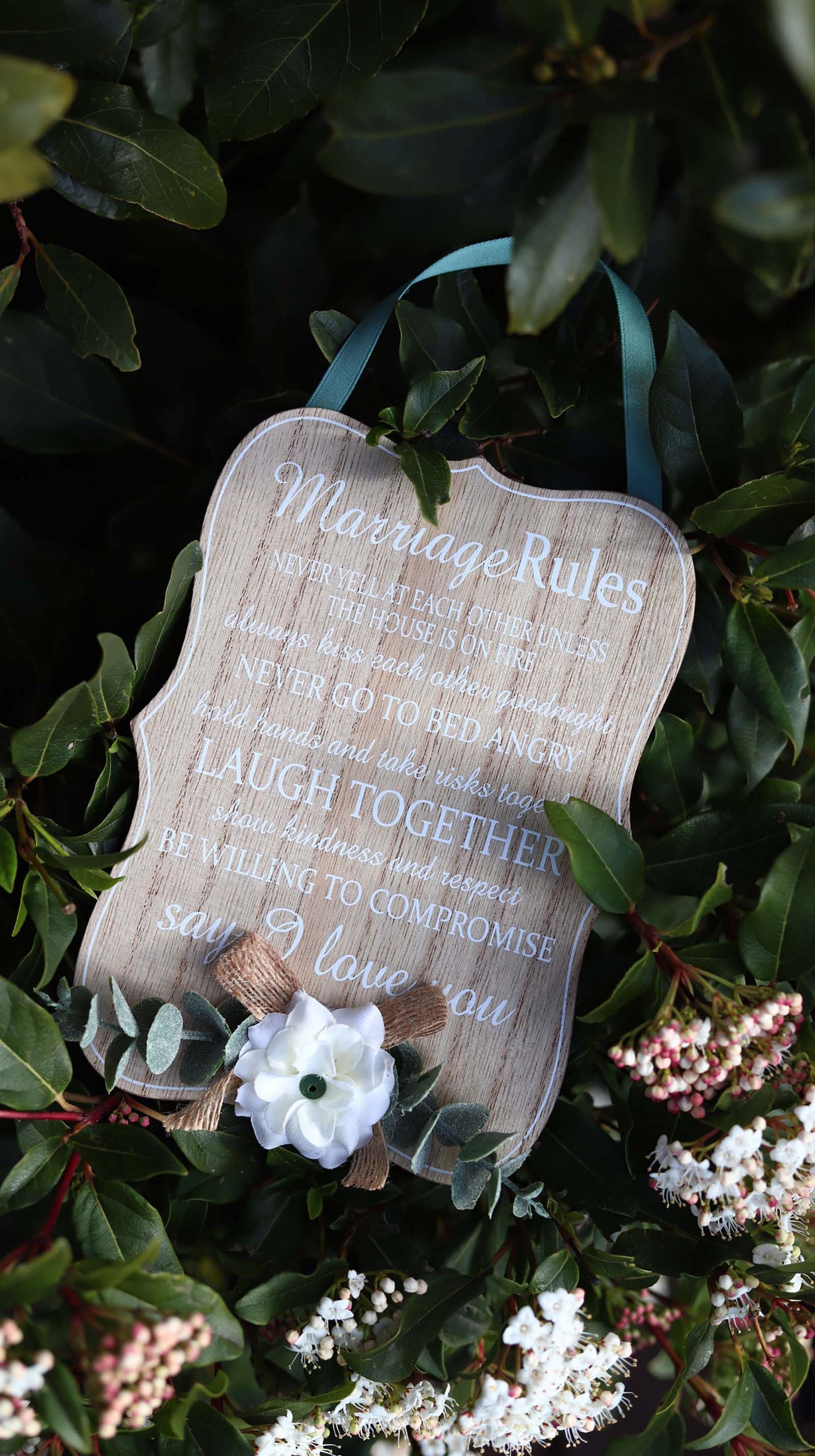 JX6230 | Elegant "Marriage Rules" Wooden Wall Sign | 15X3X20cm