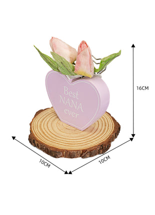 Room Decor Grandmother Gift with Photo Clip - Heart Home Decor with Picture Holder, Aesthetic Desk Decor Elegant Table Ornament for Mother's Day Grandmother’s Day Birthday Gifts, 10x10x16cm, BallarArt CO