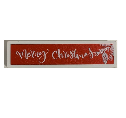 JX6245 |  Merry Christmas Glass tabetop sign   15x4.5x1.8cm