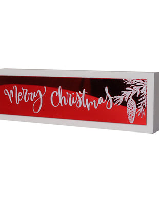 JX6245 |  Merry Christmas Glass tabetop sign   15x4.5x1.8cm
