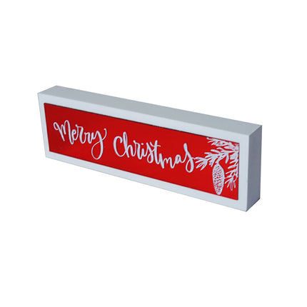 MERRY CHRISTMAS GLASS TABLETOP SIGN