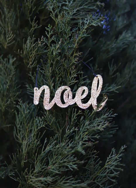 JX6310 | christmas decorations golden glitter tin Noel Ornament | 14x5cm