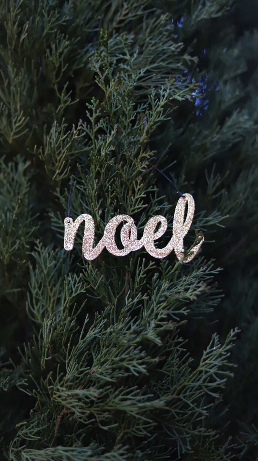 JX6310 | golden glitter tin Noel Ornament