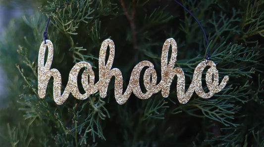 JX6311 | golden glitter tin Hohoho Ornament