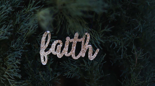 JX6312 | golden glitter tin Faith Ornament