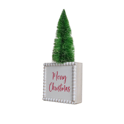 MERRY CHRISTMAS-TABLETOP FIGURINE WITH CHRISTMAS TREE