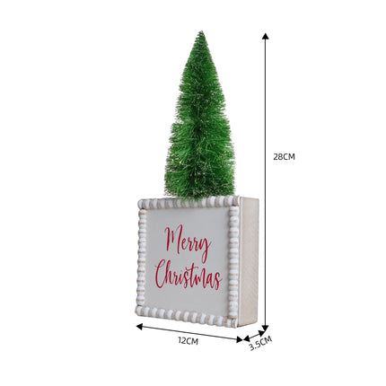 MERRY CHRISTMAS-TABLETOP FIGURINE WITH CHRISTMAS TREE