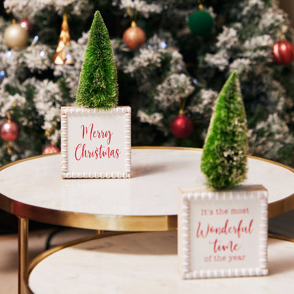 MERRY CHRISTMAS-TABLETOP FIGURINE WITH CHRISTMAS TREE