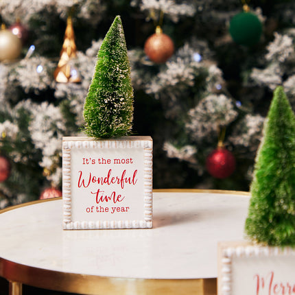 WONDERFUL TIME-TABLETOP FIGURINE WITH CHRISTMAS TREE
