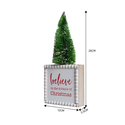 BELIEVE-TABLETOP FIGURINE WITH CHRISTMAS TREE