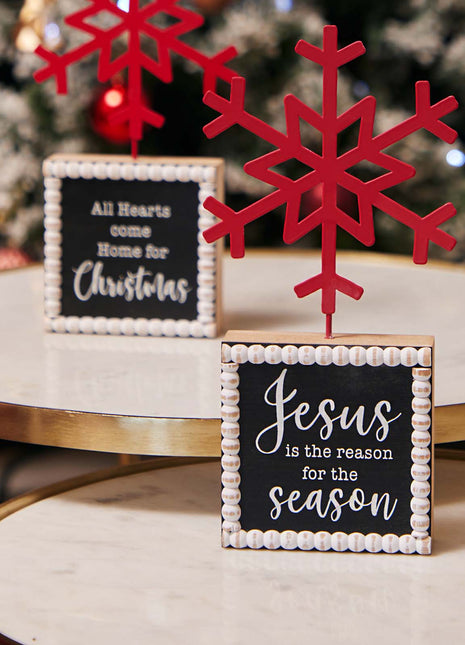 JX6324 | Christmas Decorations Bulk Sale jesus is the reason for season table top sign | 10x3.5x24cm