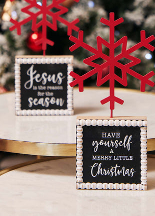 JX6325 | Christmas Decorations Bulk Sale Have yourself a Merry little Chrtismas Table top sign | 10x3.5x24cm