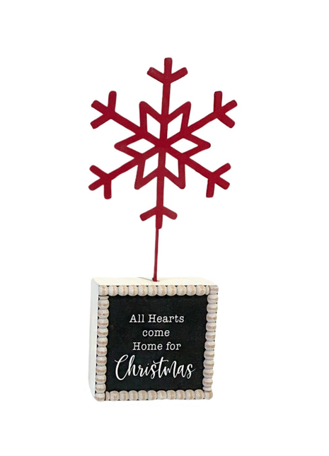 JX6326 | Christmas Decorations Bulk Sale All hears come home for Chrtistmas Home for Christmas Snowflake Tabletop Sign | 10x3.5x24cm
