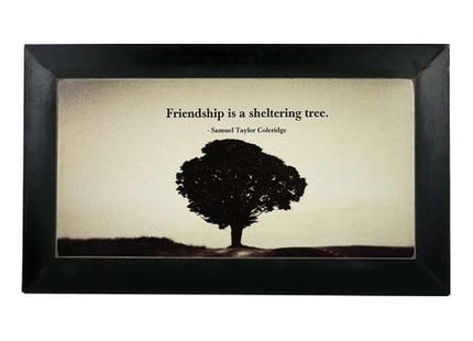 Friendship Sheltering Tree Desk Plaque - Black & White Decor