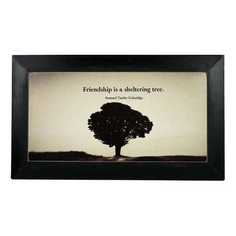 Friendship Sheltering Tree Desk Plaque - Black & White Decor
