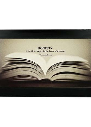 KK1762 - Wall Blk/wh Honesty... plaque | 48x28cm