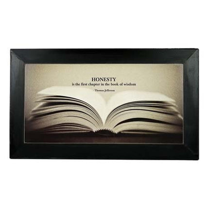 Open Book Honesty Quote Desk Decor - First Chapter of Wisdom