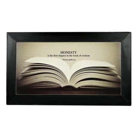KK1762 - Wall Blk/wh Honesty... plaque | 48x28cm