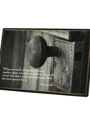 KK1763 - Desk blk/wh Door closes.... plaque | 24x16cm
