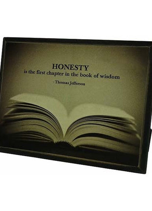 KK1766 - Desk blk/wh Honesty.. plaque | 24x16cm