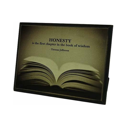 KK1766 - Desk blk/wh Honesty.. plaque