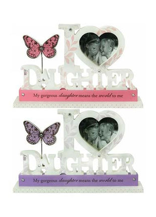 KK2309-Dau - Butterfly I Love Daughter Photo Frame | 30x20cm