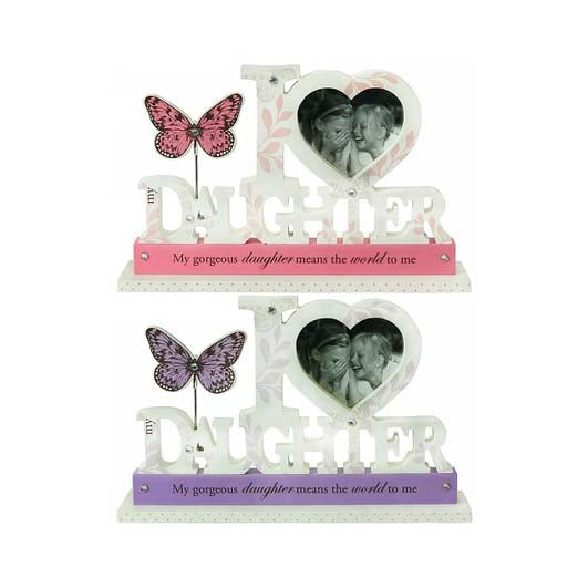 KK2309-Dau - Butterfly I Love Daughter Photo Frame | 30x20cm