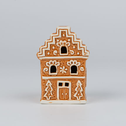 Ceramic Christmas Village House, Wide Two Storey