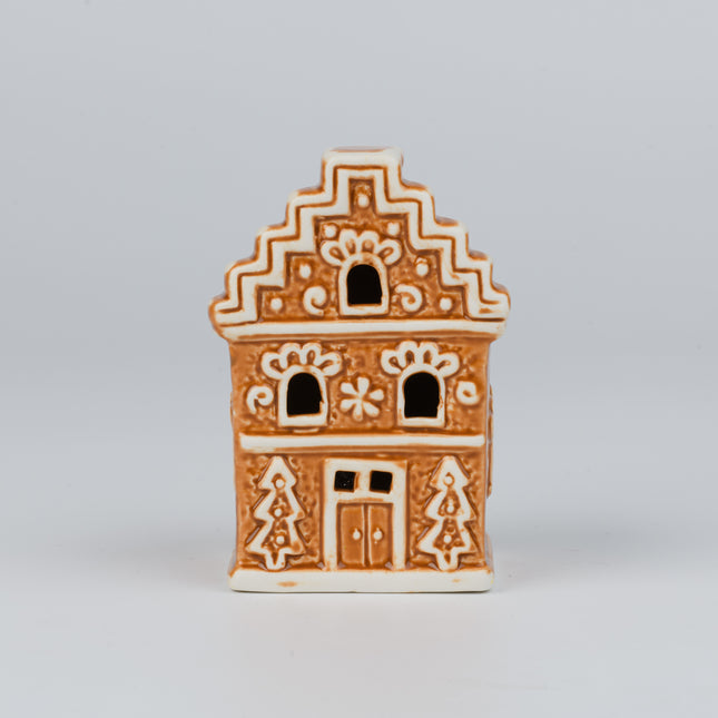 Ceramic Christmas Village House, Wide Two Storey