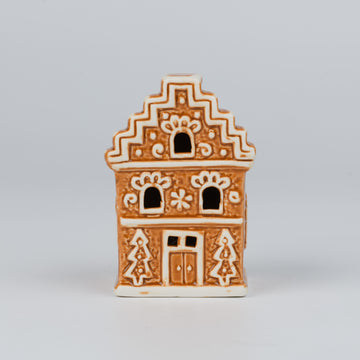 Ceramic Christmas Village House, Wide Two Storey