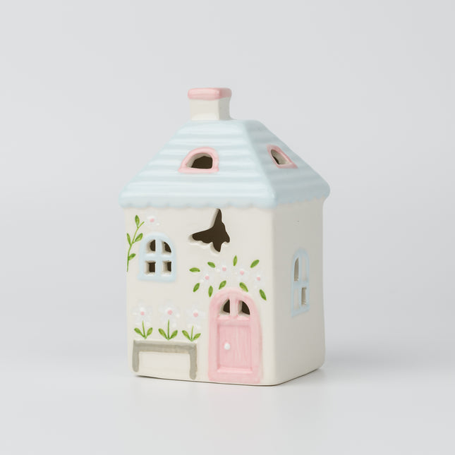 Ceramic Christmas Village House, Blue