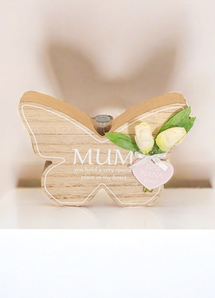 Small Flower Vase Glass Diffuser Bottle - Sentimental Gift, Elegant Home Decor Butterfly Shaped Desktop Ornament for Mother’s Day Birthday Gift