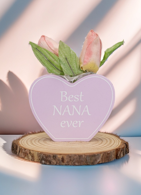 Room Decor Grandmother Gift with Photo Clip - Heart Home Decor with Picture Holder, Aesthetic Desk Decor Elegant Table Ornament for Mother's Day Grandmother’s Day Birthday Gifts