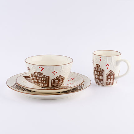 Ceramic Christmas Gingerbread House Serving Bowl