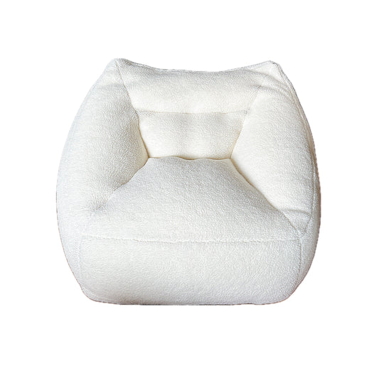 CB050| White Sherpa Fleece Single Bean Bag Sofa Chair Cover | 80 x 60cm