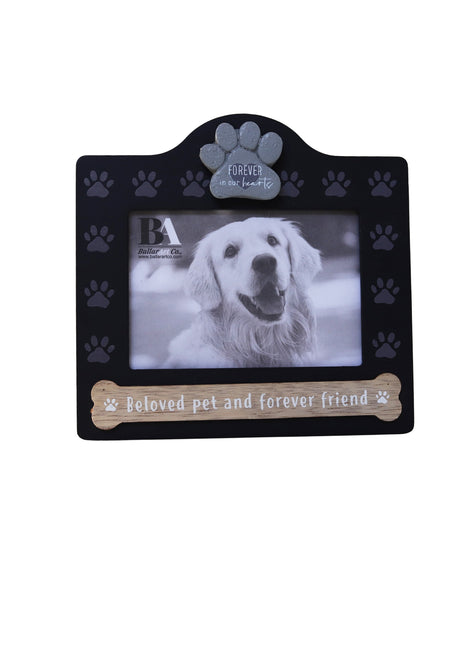 Black wooden pet memorial picture frame, dog memorial photo frame designed to honor the memory of beloved pets, a heartfelt keepsake for displaying cherished photos. 1
