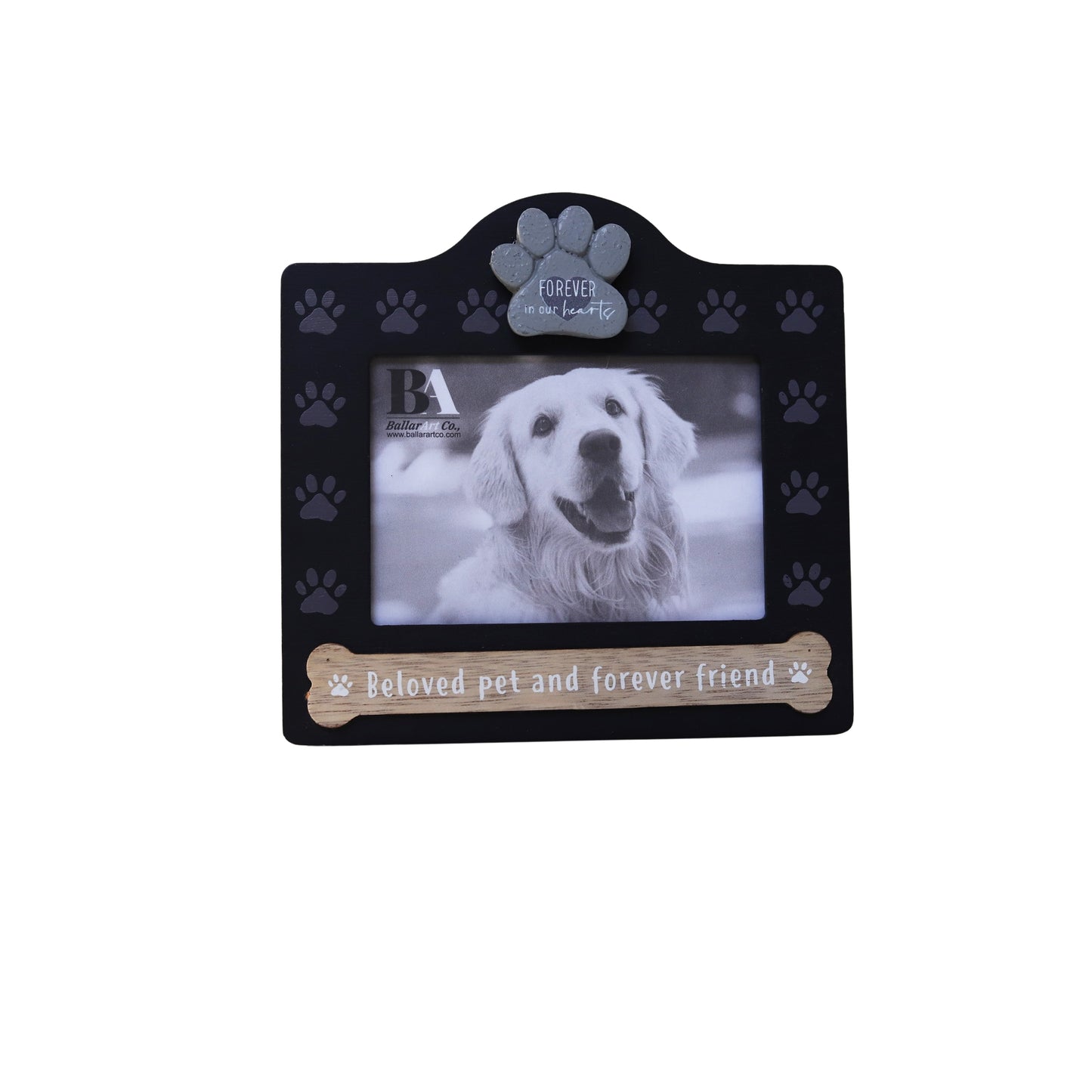 Black wooden pet memorial picture frame, dog memorial photo frame designed to honor the memory of beloved pets, a heartfelt keepsake for displaying cherished photos. 1
