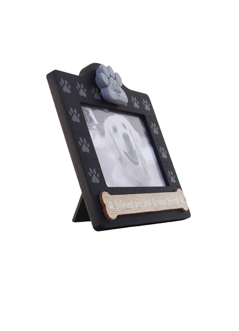 Black wooden pet memorial picture frame, dog memorial photo frame designed to honor the memory of beloved pets, a heartfelt keepsake for displaying cherished photos. 2
