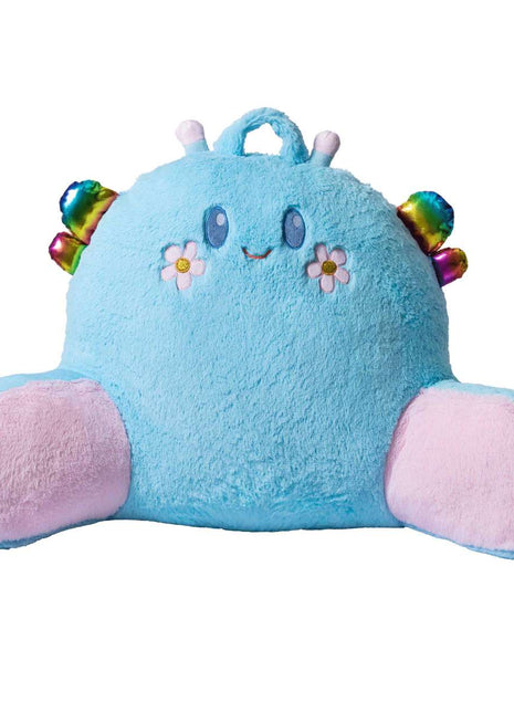 Comfortable and adorable cartoon reading pillow with soft faux fur, featuring arm support for added relaxation. Perfect as a backrest cushion for bed, couch, or chair, ideal for reading, lounging, or watching TV. 1
