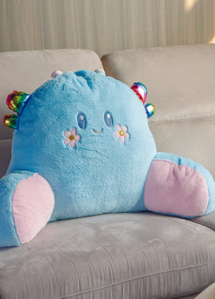 Comfortable and adorable cartoon reading pillow with soft faux fur, featuring arm support for added relaxation. Perfect as a backrest cushion for bed, couch, or chair, ideal for reading, lounging, or watching TV. 4
