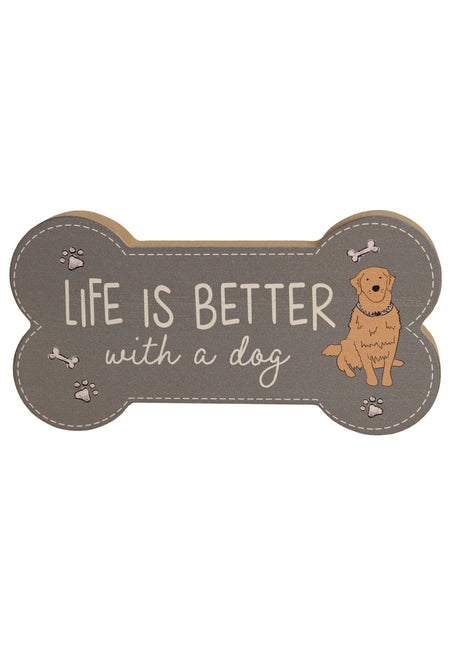 Charming brown wooden bone-shaped decor featuring adorable dog illustrations and heartwarming quotes, designed as a thoughtful and compact gift for dog lovers. This small wooden ornament is perfect for shelves, tables, or any cozy space in a pet-friendly home. 1
